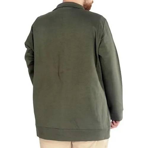 Buyuk Beden Erkek H�rka Fermuarl� Stell Dik Yaka 20571 Haki