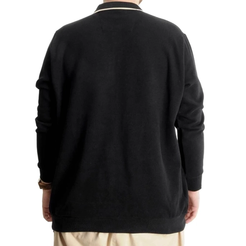 B�y�k Beden Erkek Sweat Polo Selanik Horse 23442 Siyah