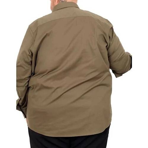 B�y�k Beden Erkek Klasik G�mlek Likral� 20351 Haki