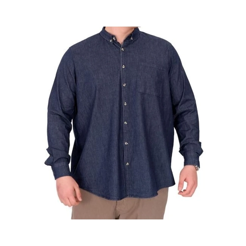 B�y�k Beden Erkek Uzun Kol Kot G�mlek U24391 Lacivert