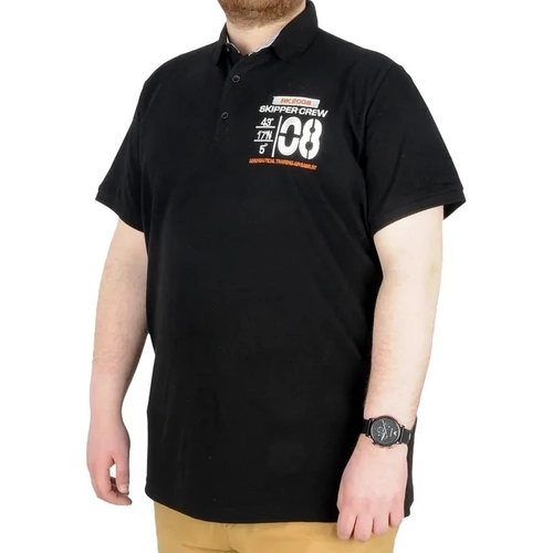 B�y�k Beden T-Shirt Polo Skipper Crew 22341 Siyah