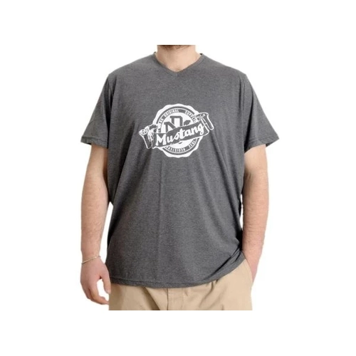 B�y�k Beden Erkek V Yaka T-shirt MUSTANG 23034 Antramelanj