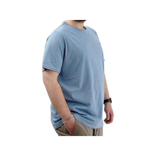 Erkek B�y�k Beden T-Shirt Pamuklu Bask�l� Bisiklet Yaka Ti��rt LIMITED 24052 Mavi