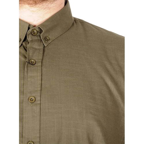 B�y�k Beden Erkek Keten Likral� G�mlek 20393 Haki