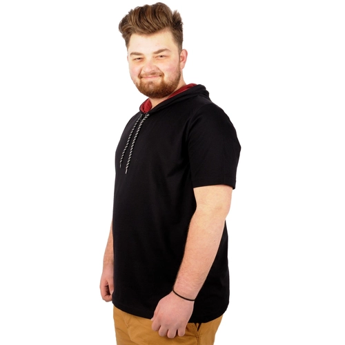 Mode Xl B�y�k Beden Oversize Tshirt B. Yaka Kap�on Basic 21115 Antrasit