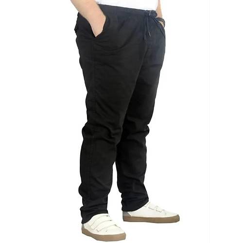 B�y�k Beden Pantolon Keten Jogger Milano 21913 Siyah