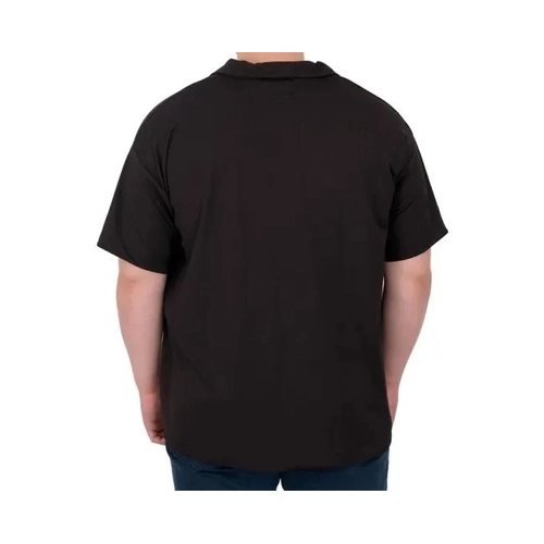 B�y�k Beden Erkek G�mlek Apas Yaka �erit Desen Jakar U24382 Siyah