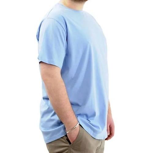 B�y�k Beden Erkek T-shirt Basic 20031 mavi