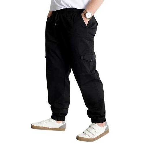 B�y�k Beden Pantolon Gabardin Kargo Jogger Do�a 21927 Siyah