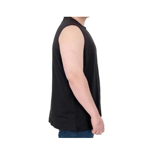 Battal Beden Erkek Kolsuz Tshirt  Nak��l� 25101 Siyah