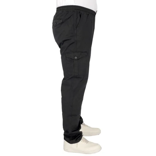 B�y�k Beden Pantolon Keten Kargo Jogger Milano 21912 Siyah