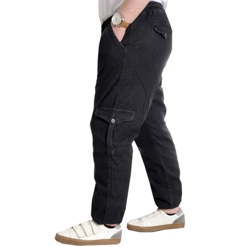 B�y�k Beden Erkek Kot Pantolon CHIEF BLUE Lastikli 23919 Siyah