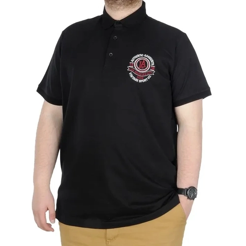 B�y�k Beden T-Shirt Polo Los Angeles 22347 Siyah