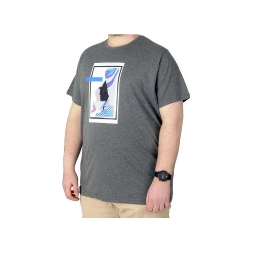 B�y�k Beden Tshirt Bask�l� Flu 22152 Antramelanj