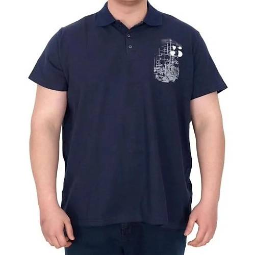 B�y�k Beden Erkek T-Shirt Polo Sail Boat U25302 Indigo