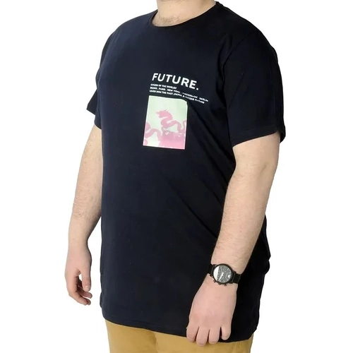 B�y�k Beden T-shirt Bask�l� Future 22154 Lacivert