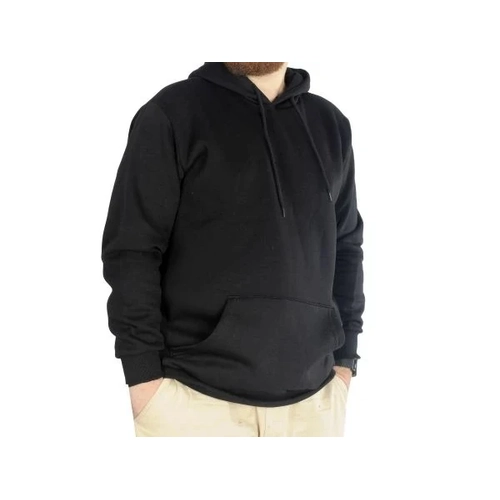 Erkek Sweatshirt Kap�onlu Kanguru Pocket Basic  20562 Siyah
