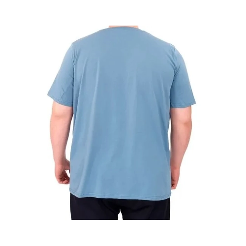 B�y�k Beden Erkek T-Shirt Bisiklet Yaka OPTIMISTIC 25028 Mavi