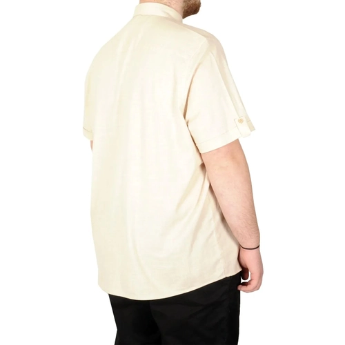 B�y�k Beden Keten Likral� G�mlek Cepli 20389 Bej