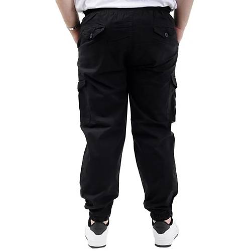 B�y�k Beden Erkek Keten Kargo Jogger Valencia 21911 Siyah