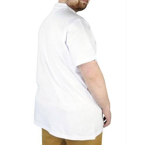 B�y�k Beden Erkek T-Shirt Polo Yaka Cepli Klasik 20550 Beyaz