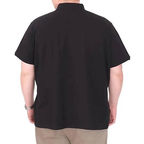 B�y�k Beden Erkek T-Shirt Polo Yaka REAL 25309 Siyah