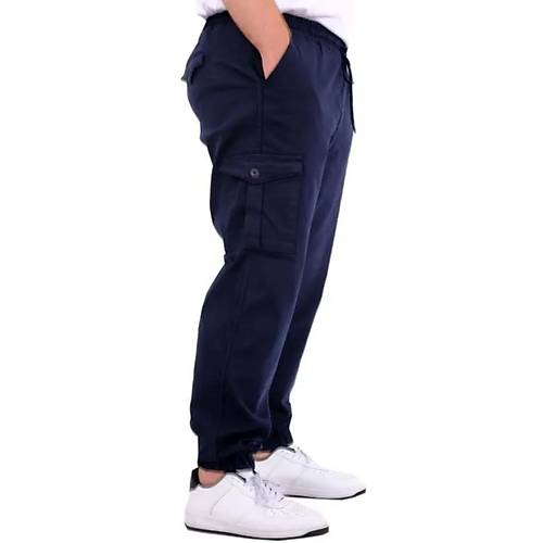 B�y�k Beden Erkek Gabardin Kargo Jogger Pantolon Do�a 21927 Lacivert
