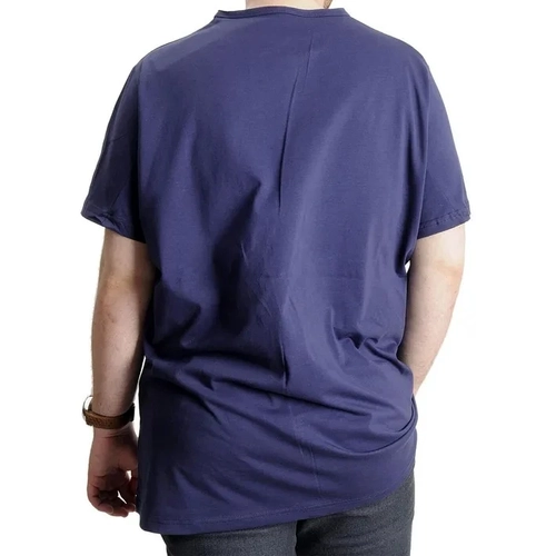 B�y�k Beden Erkek T-shirt Pis Yaka Basic 23035 A.Lacivert