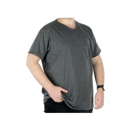 B�y�k Beden Tshirt V Yaka 20032 Antrasit