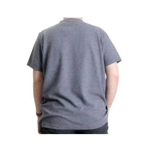 B�y�k Beden Erkek T-shirt Bisiklet Yaka WAFFLE 20033 A.Lacivert