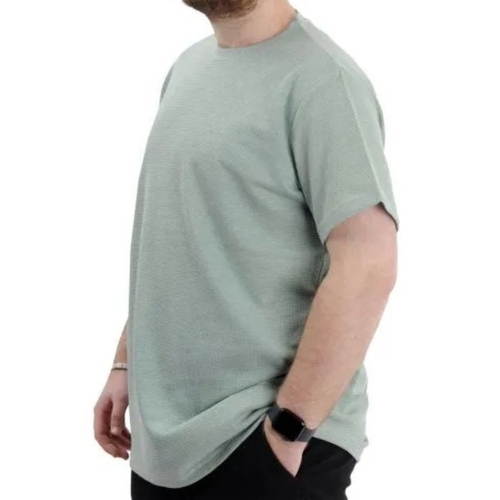 B�y�k Beden Erkek T-shirt Bisiklet Yaka WAFFLE 20033 �a�la