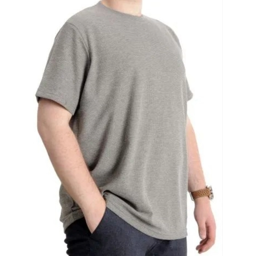 B�y�k Beden Erkek T-shirt Bisiklet Yaka Waffle 20033  haki