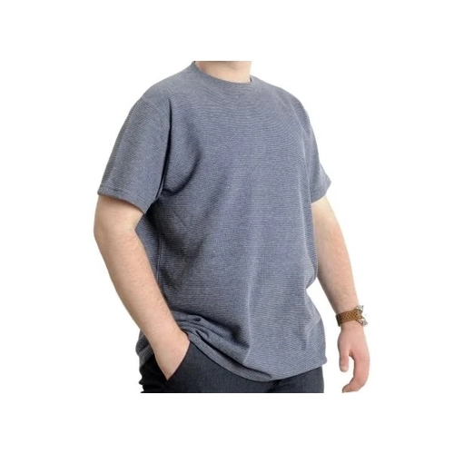 B�y�k Beden Erkek T-shirt Bisiklet Yaka WAFFLE 20033 A.Lacivert