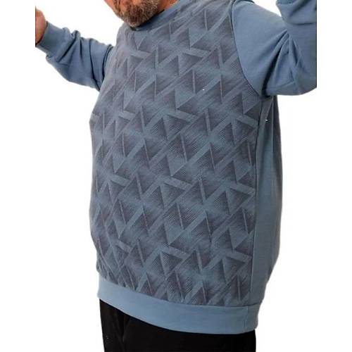 Erkek Bisiklet Sweatshirt Selanik 25819 Mavi