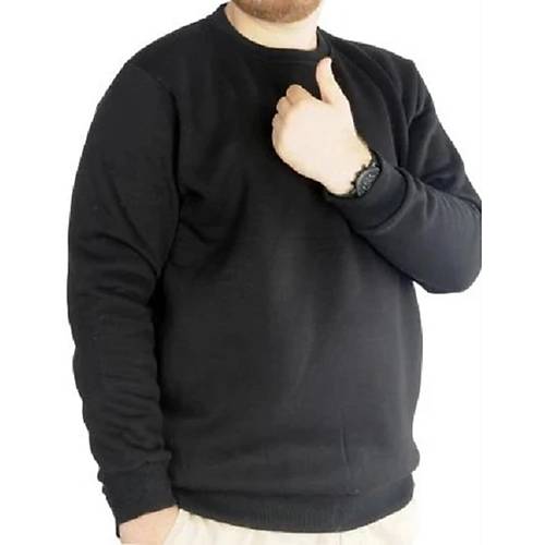 Erkek Sweatshirt Bisiklet Yaka Basic 20131 Siyah