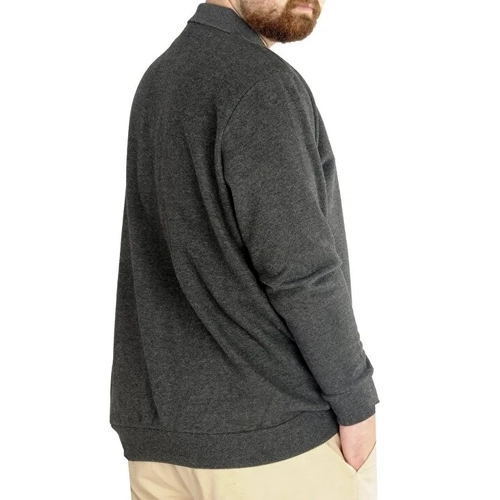 B�y�k Beden Erkek Sweat Polo Cepli Selanik Basic 20441 Antramelanj