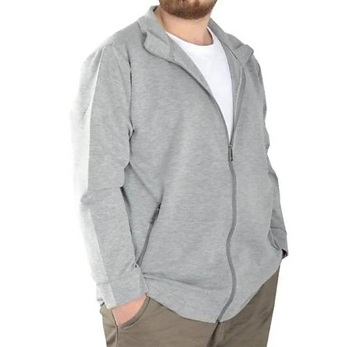 Buyuk Beden Erkek H�rka Fermuarl� Stell Dik Yaka 20571 Grimelanj