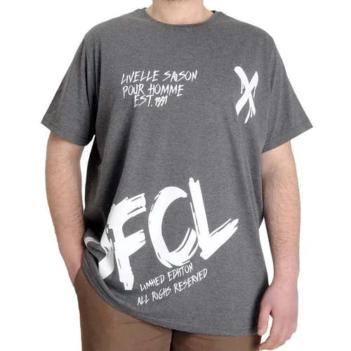 B�y�k Beden Erkek T-shirt UVELLE SAISON 23112 Antramelanj