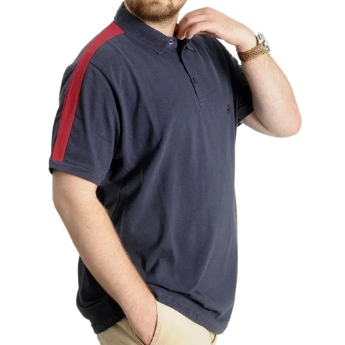 B�y�k Beden Erkek T-Shirt Polo Yaka Wreath 22320 Lacivert