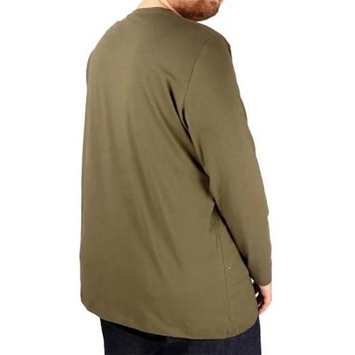 B�y�k Beden Erkek Tshirt Likral� Bisiklet Yaka 20102 Haki