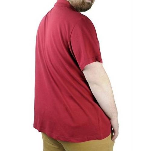 B�y�k Beden Erkek T-Shirt Polo Yaka Cepli Klasik 20550 Bordo