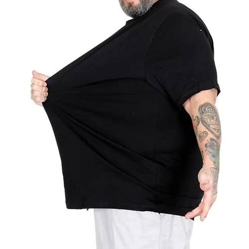 B�y�k Beden Erkek T-shirt Basic 20031 Siyah