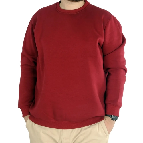 Erkek Sweatshirt Bisiklet Yaka Basic 20131 Bordo