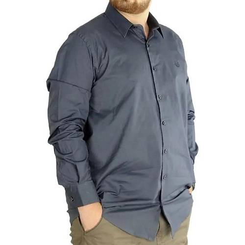 B�y�k Beden Erkek Klasik G�mlek Likral� 20351 Antrasit ANTRASIT