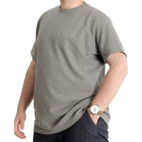 B�y�k Beden Erkek T-shirt Bisiklet Yaka Waffle 20033  haki