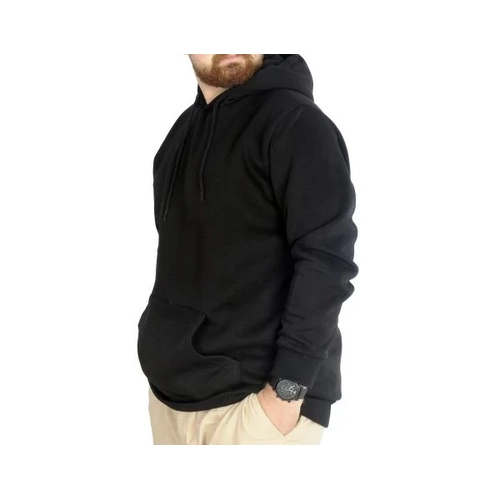 Erkek Sweatshirt Kap�onlu Kanguru Pocket Basic  20562 Siyah