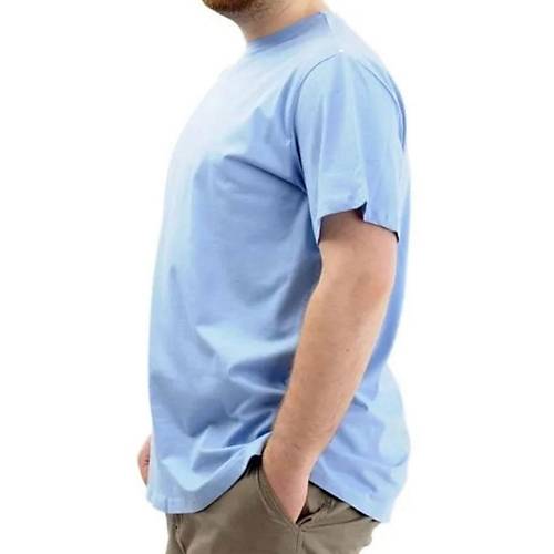 B�y�k Beden Erkek T-shirt Basic 20031 mavi
