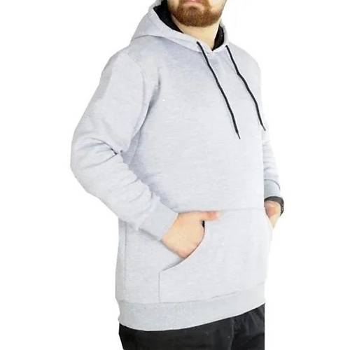 Erkek Sweatshirt Kap�onlu Pocket Basic  20562 Grimelanj