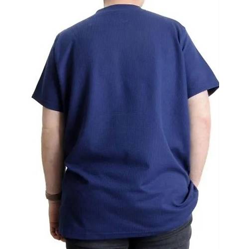 B�y�k Beden Erkek T-shirt Bisiklet Yaka Waffle 20033  �ndigo