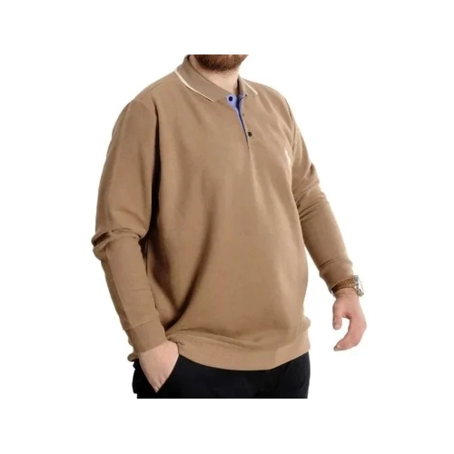 B�y�k Beden Erkek Sweat Polo Selanik Horse 23442 S�tl� Kahve